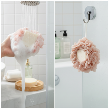 Malla exfoliante para jabón en barra